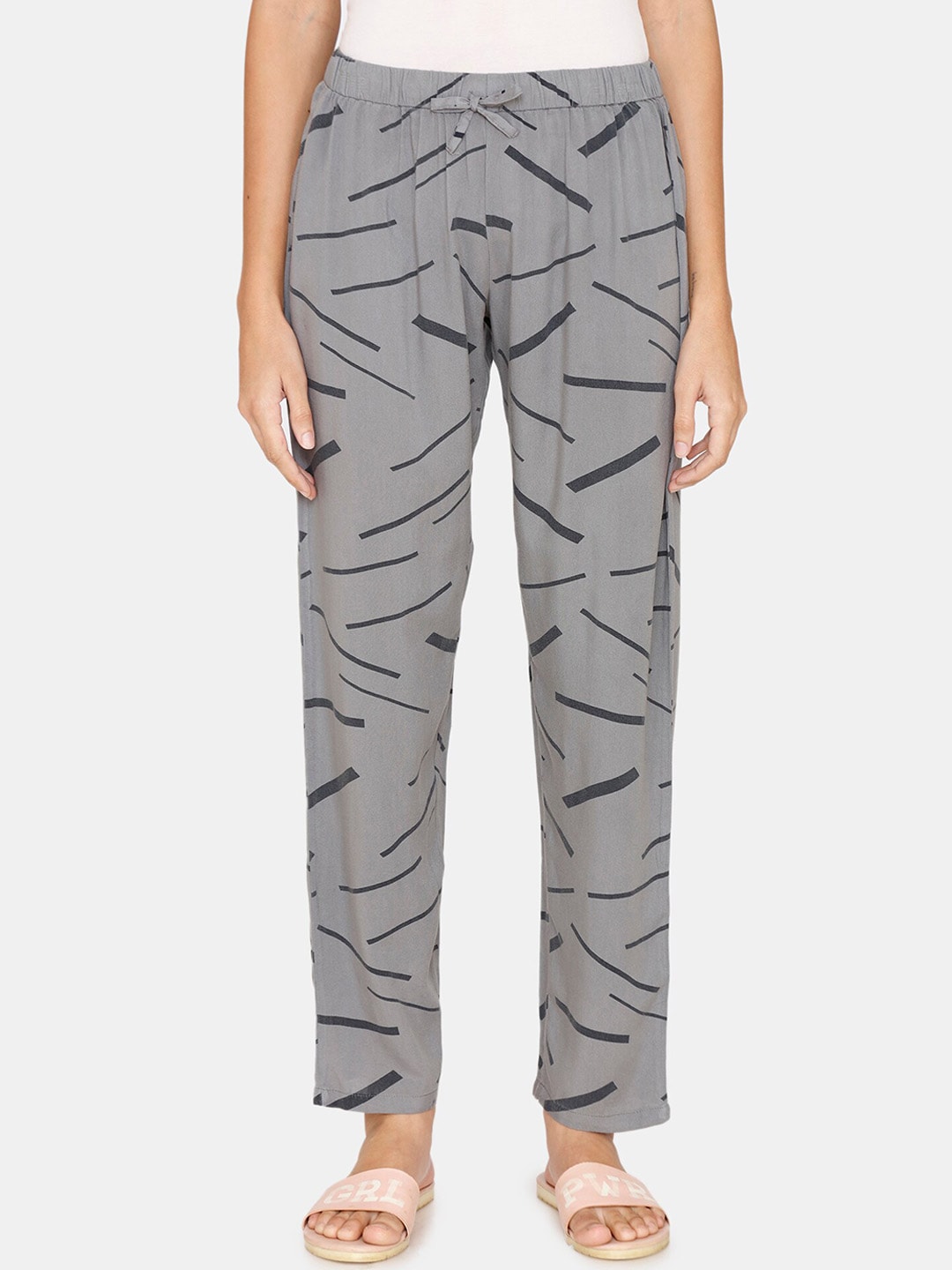 Coucou by Zivame Women Grey Woven Pyjama Price in India