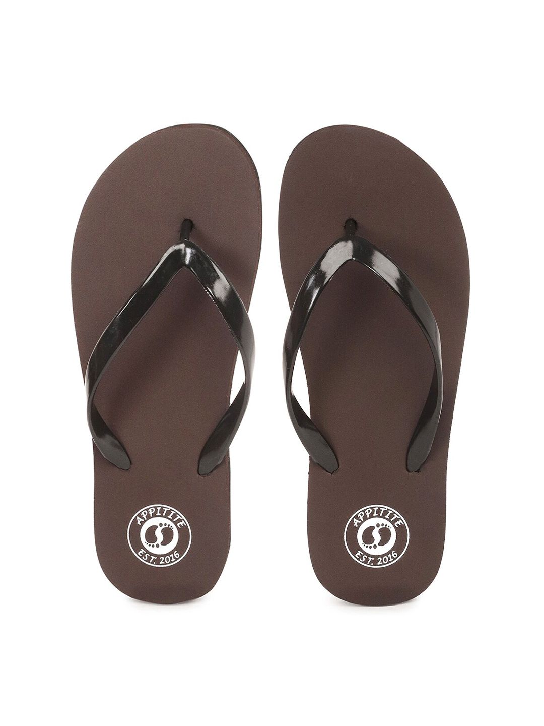 APPITITE Women Brown Printed Rubber Thong Flip-Flops Price in India