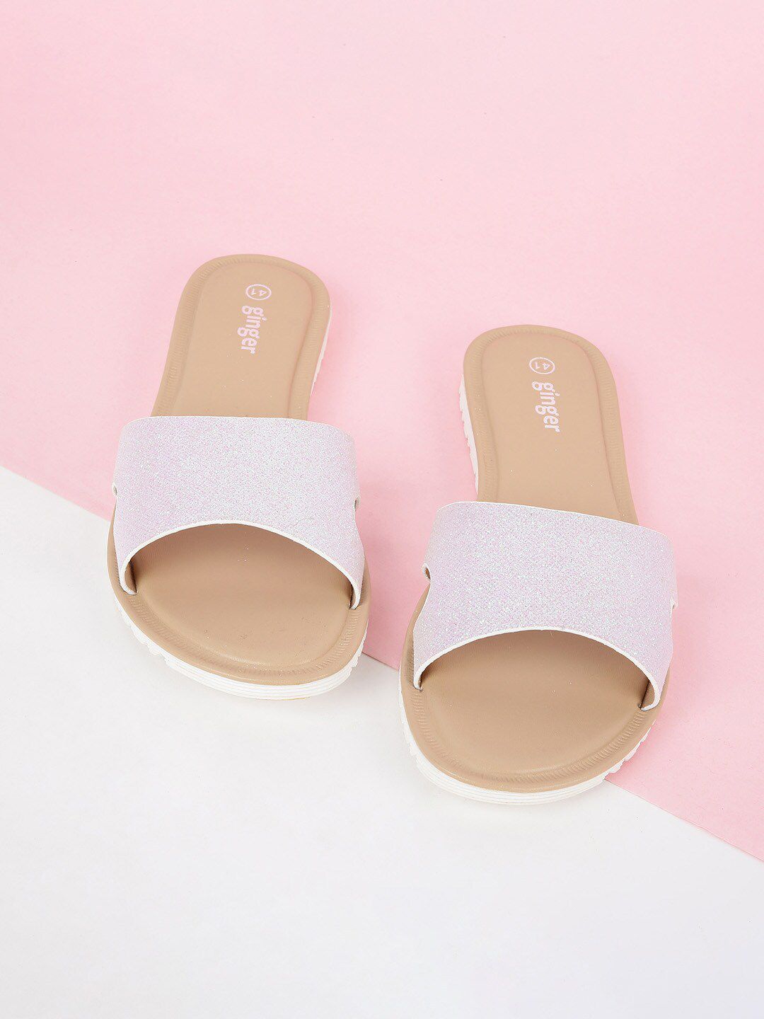 Ginger by Lifestyle Women White Sliders Price in India
