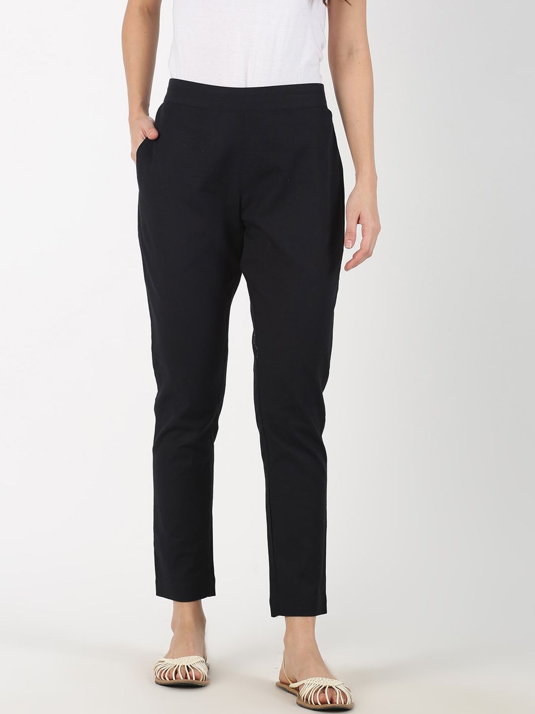 Saffron Threads Women Black Original Trousers