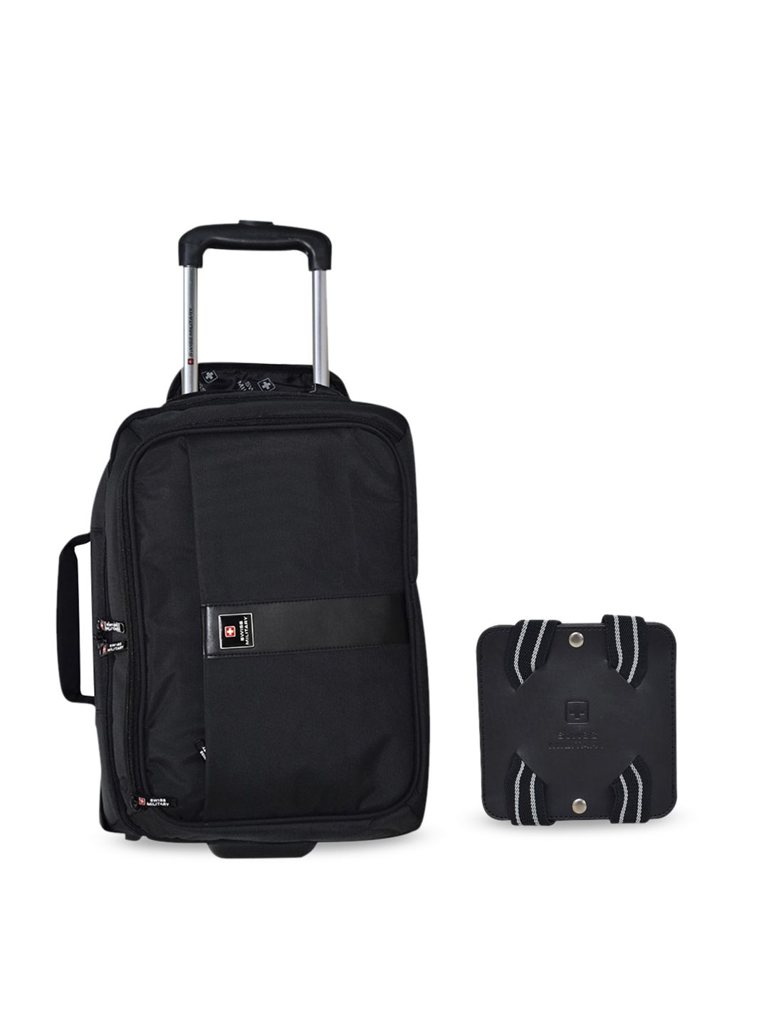 SWISS MILITARY Black Laptop Brief Case Backpack & Travel Luggage Belt Price in India