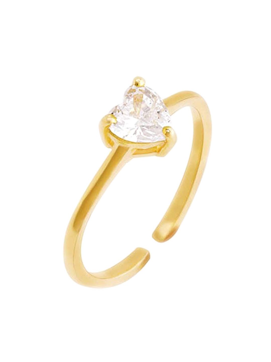 GIVA Women Gold-Toned 925 Sterling Silver Golden Heart's Paradise Ring Price in India