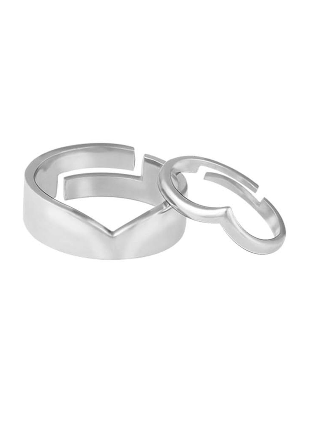 GIVA Set of 2 925 Sterling Silver Falling In Love Couple Rings Price in India