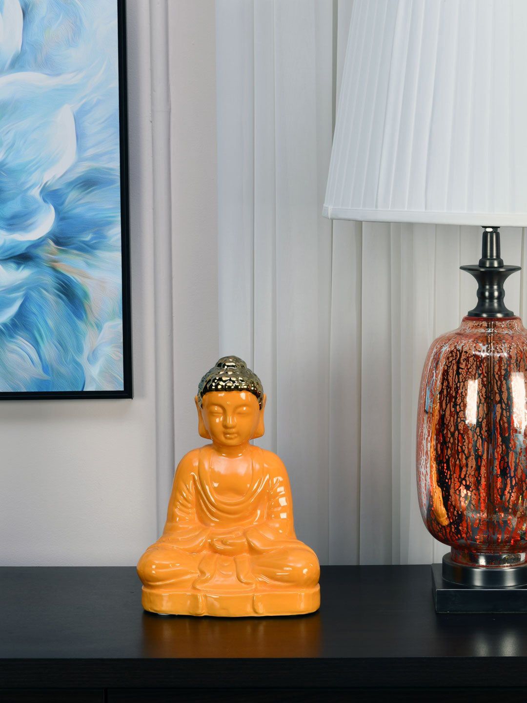 Athome by Nilkamal Mustard Buddha Face Showpiece Price in India