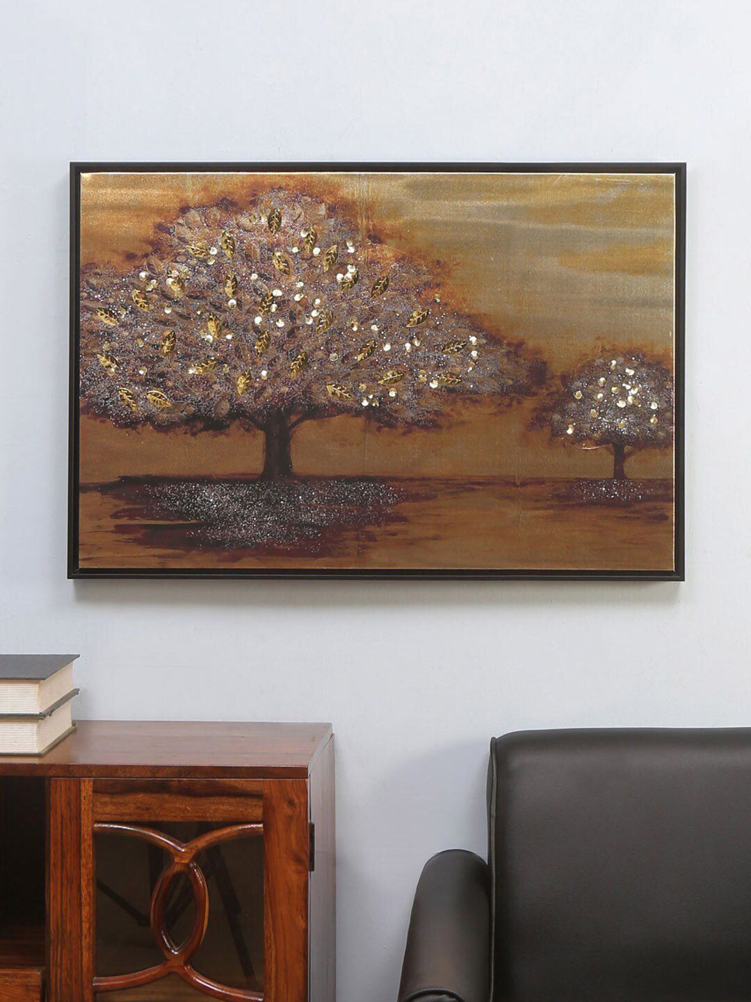 Athome by Nilkamal Brown Tree Painting Framed Wall Art Price in India