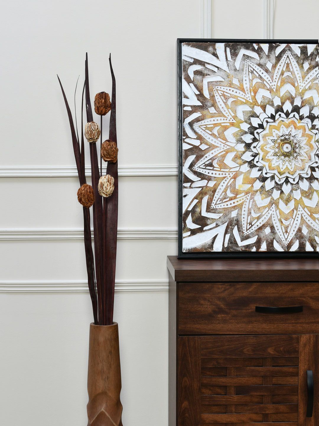 Athome by Nilkamal Beige & Brown Solitary Medium Wicker Flower Price in India
