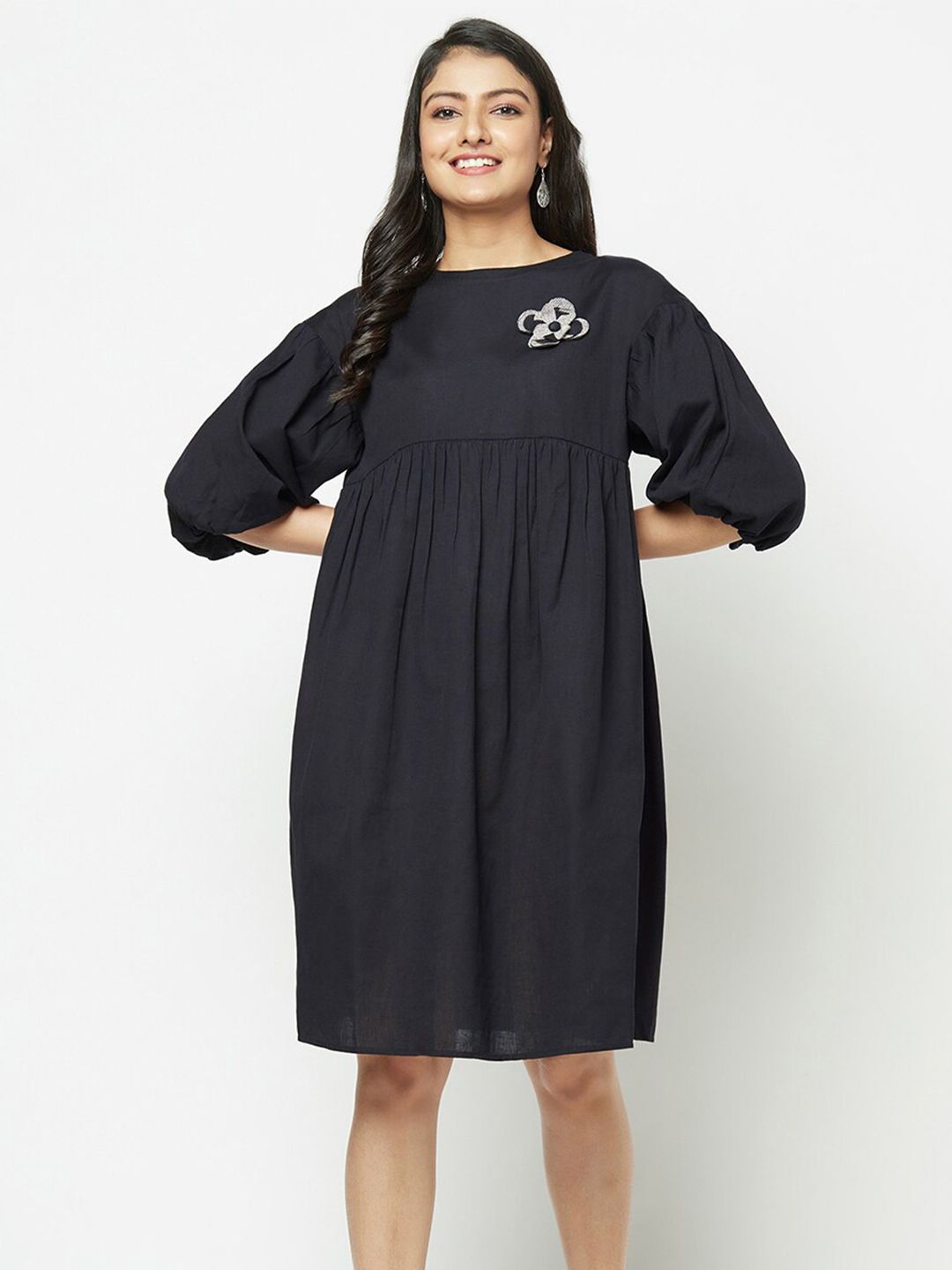 Fabindia Black Empire Cotton Dress Price in India