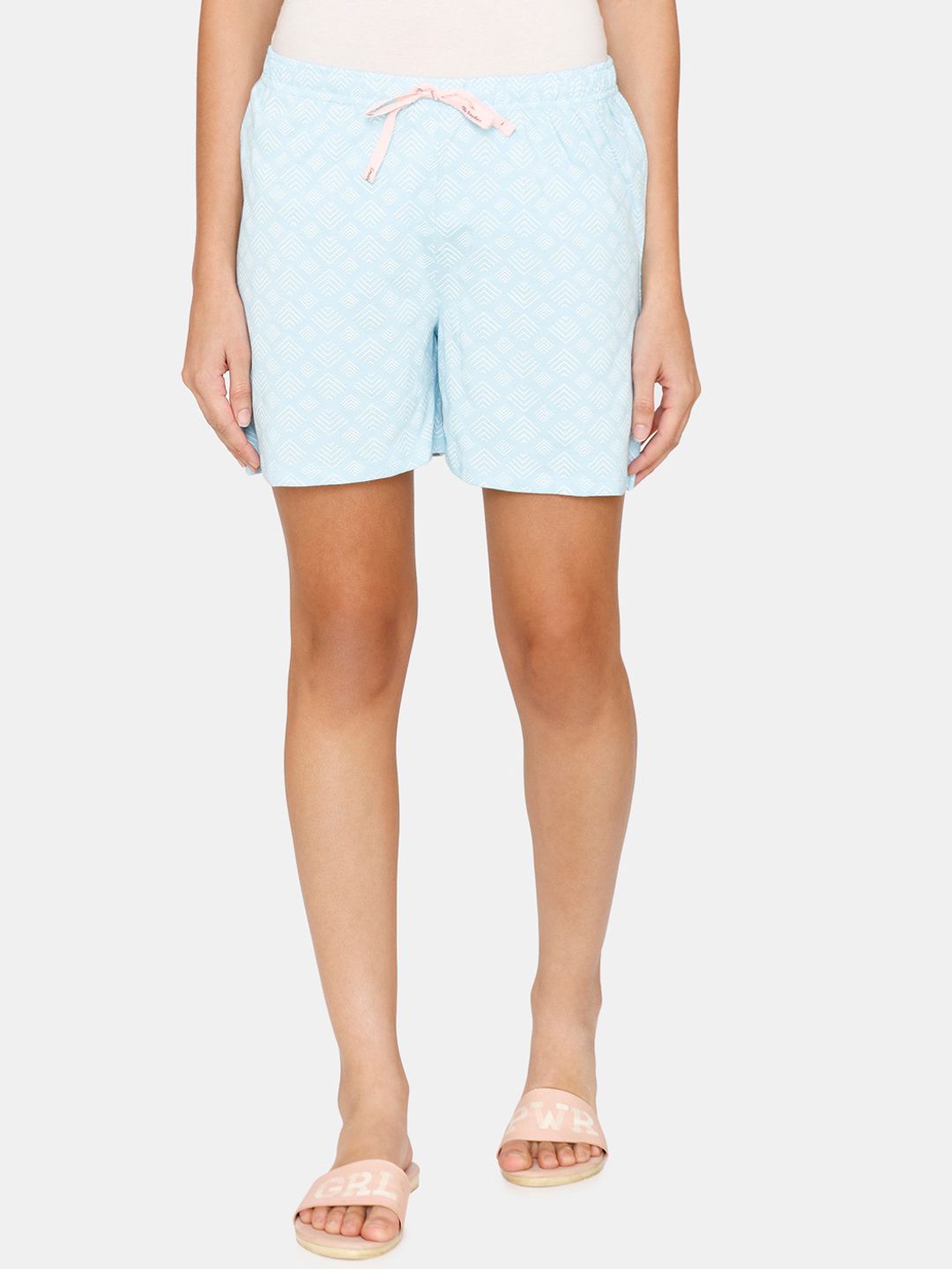 Rosaline by Zivame Women Blue Printed Lounge Shorts Price in India