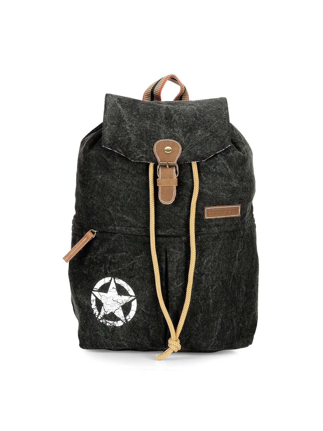 The House of Tara Unisex Black Washed Backpack Price in India