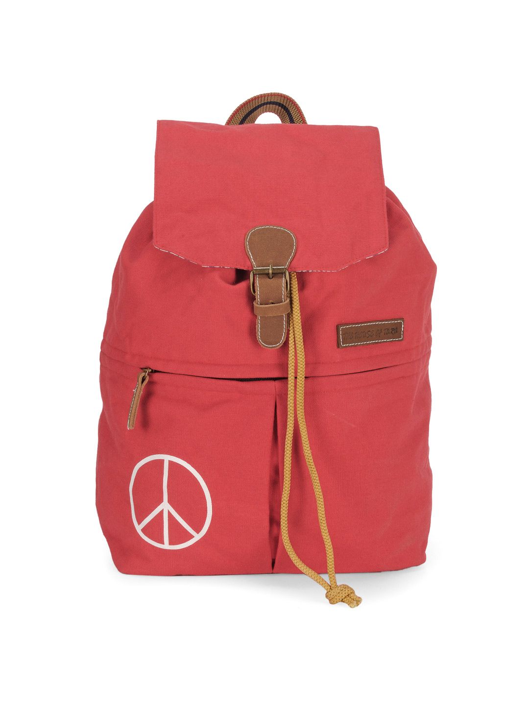 The House of Tara Women Coral Red Backpack Price in India