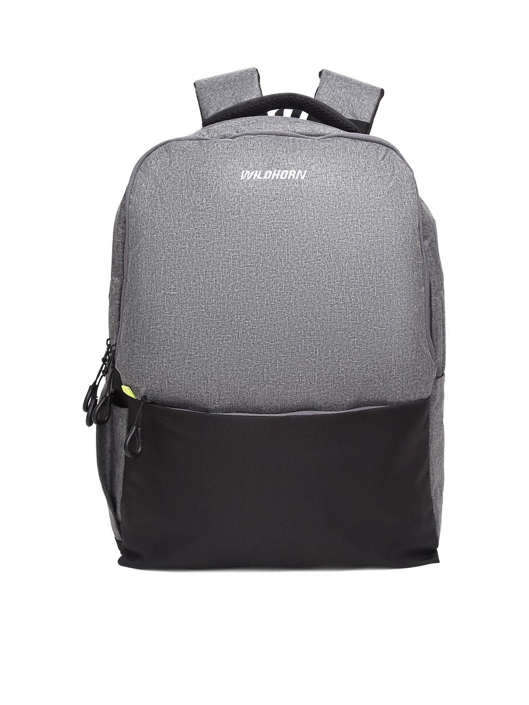 WildHorn Unisex Grey & Black Colourblocked Backpack Price in India