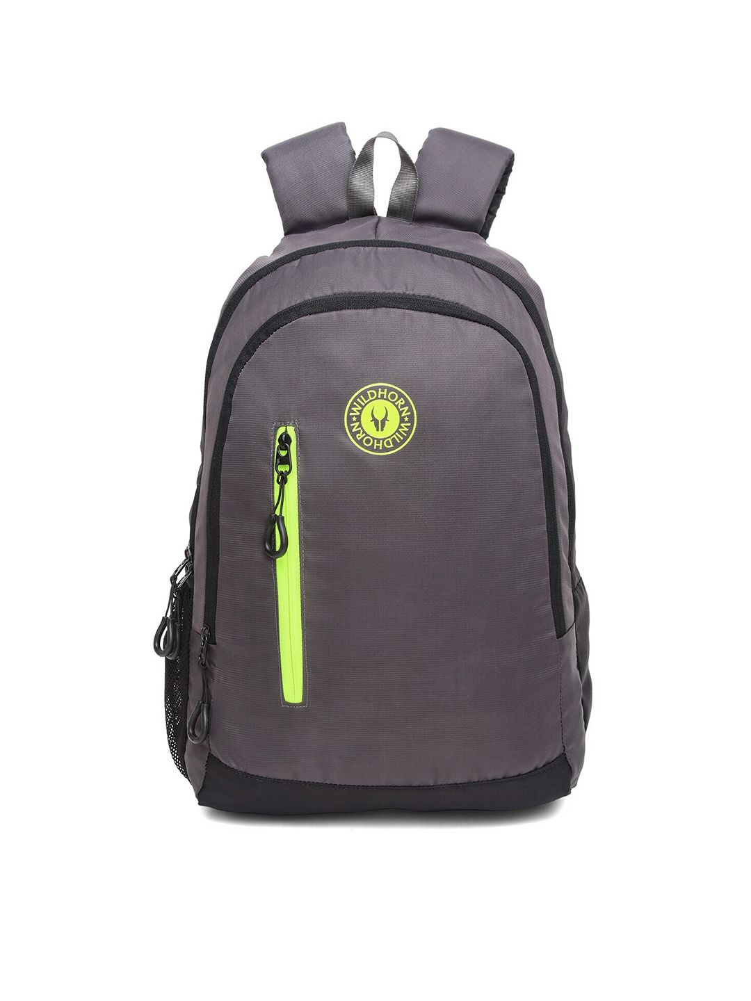 WildHorn Unisex Grey & Black Laptop Backpack with Compression Straps Price in India