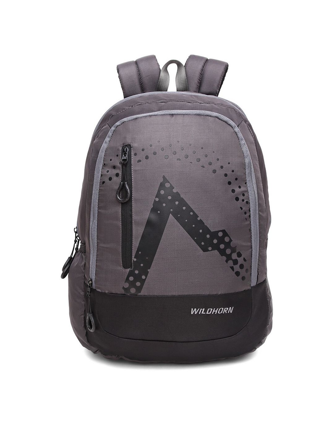 WildHorn Unisex Grey & Black Colourblocked Laptop Backpack with Compression Straps Price in India