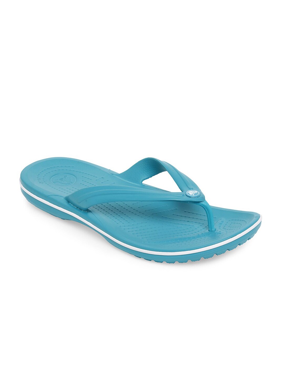 Crocs Unisex Turquoise Blue Solid Thong Flip-Flops Price in India
