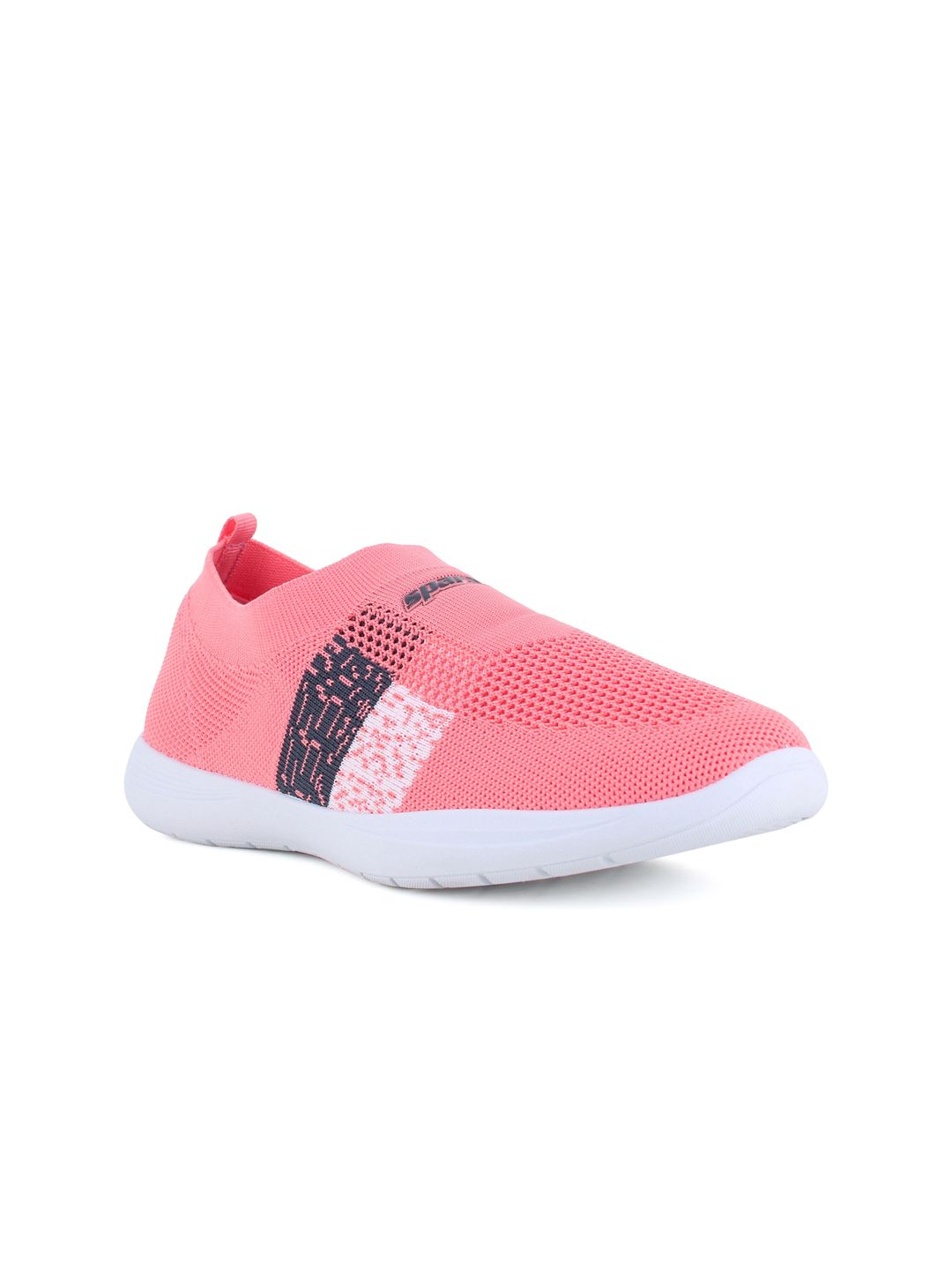 Sparx Women Peach-Coloured Woven Design Slip-On Sneakers Price in India