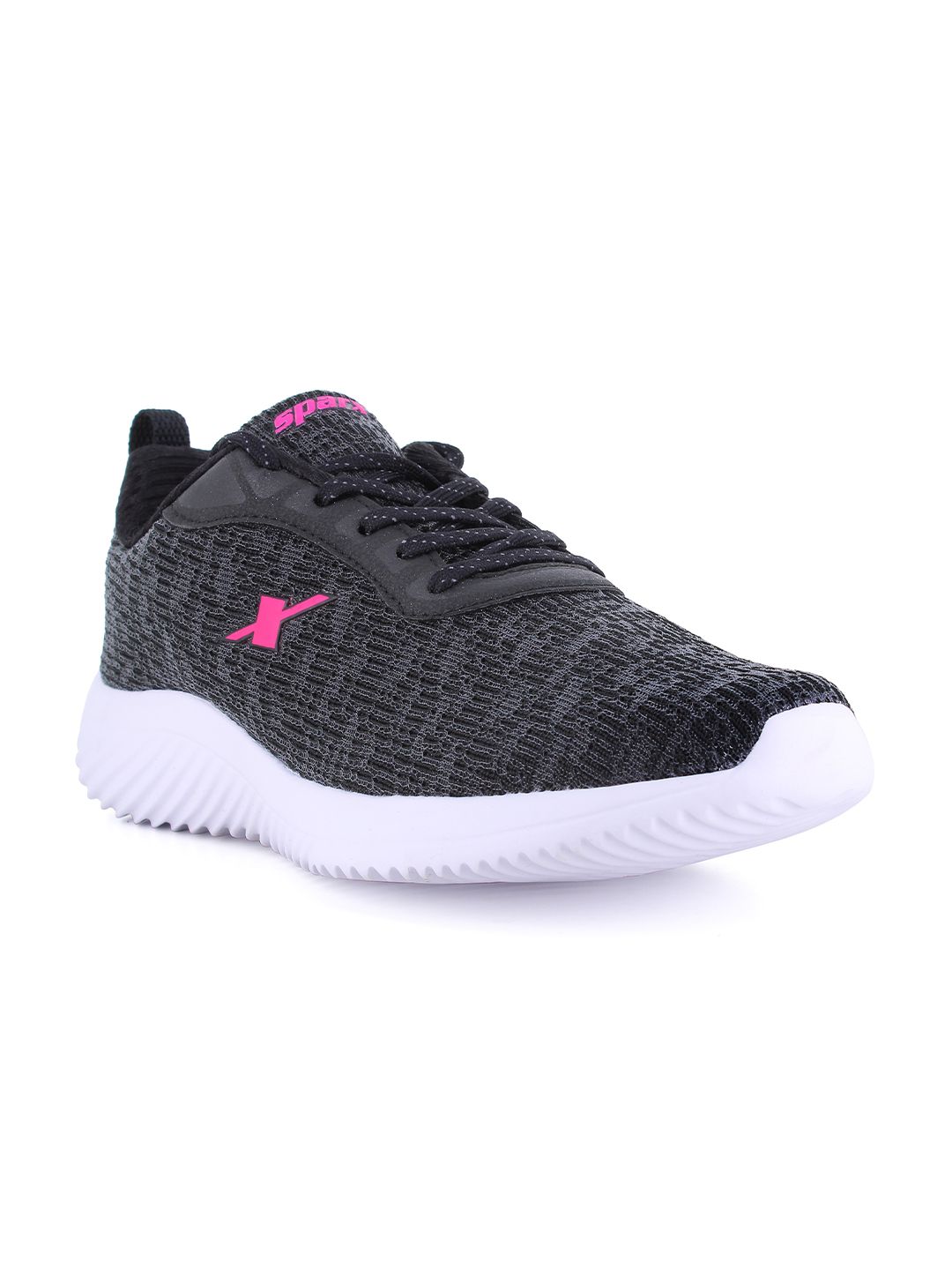 Sparx Women Black & Magenta Mesh Non-Marking Running Shoes Price in India