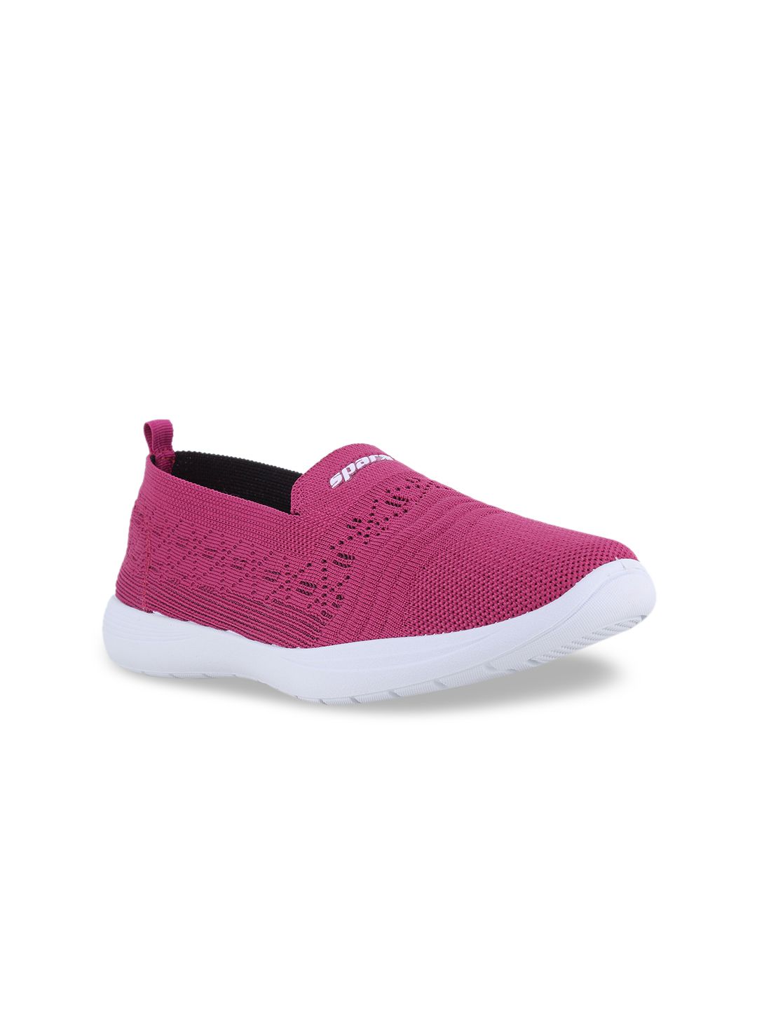 Sparx Women Magenta Woven Design Slip-On Sneakers