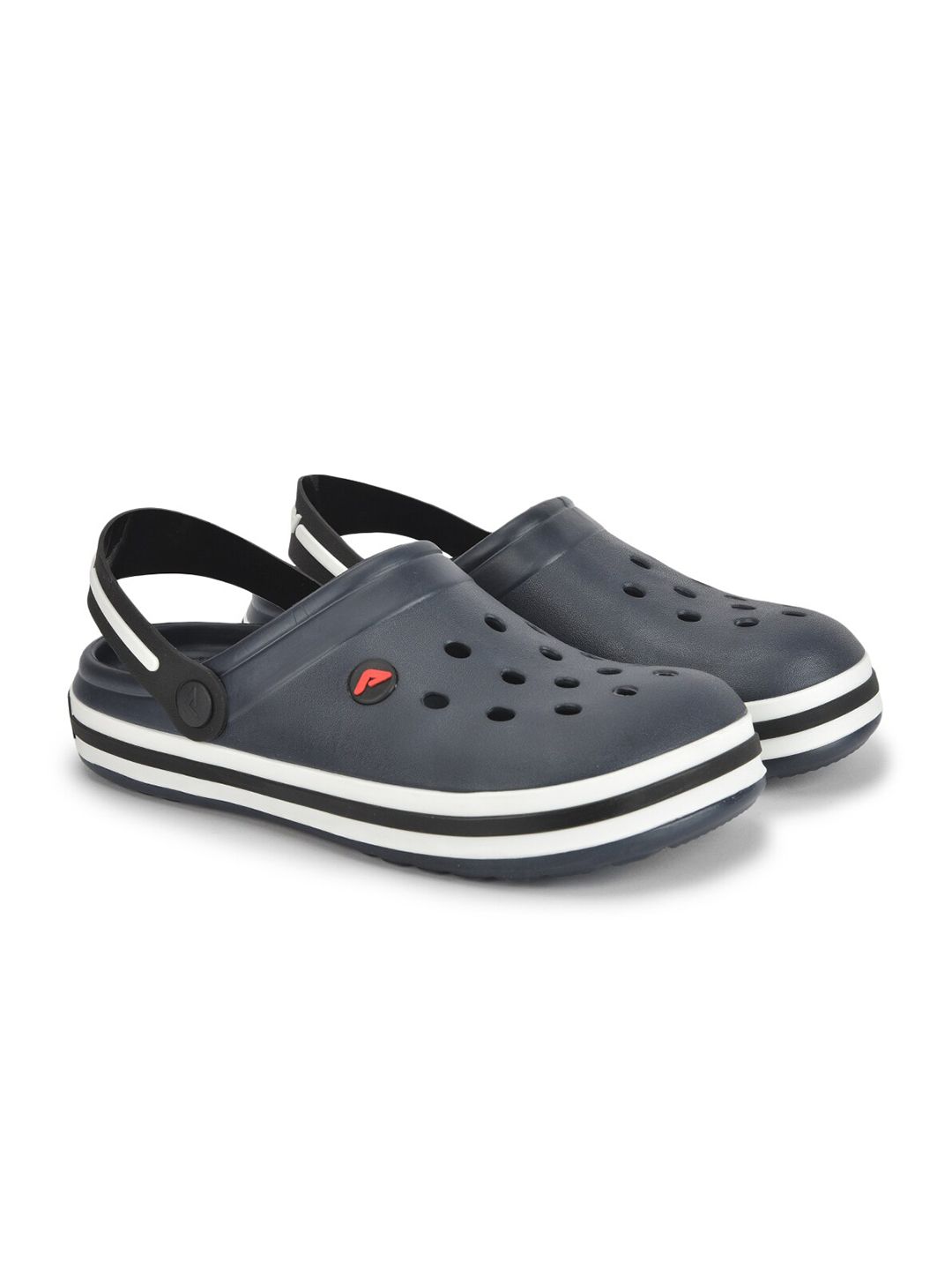 Adda Men Navy Blue & White Clogs