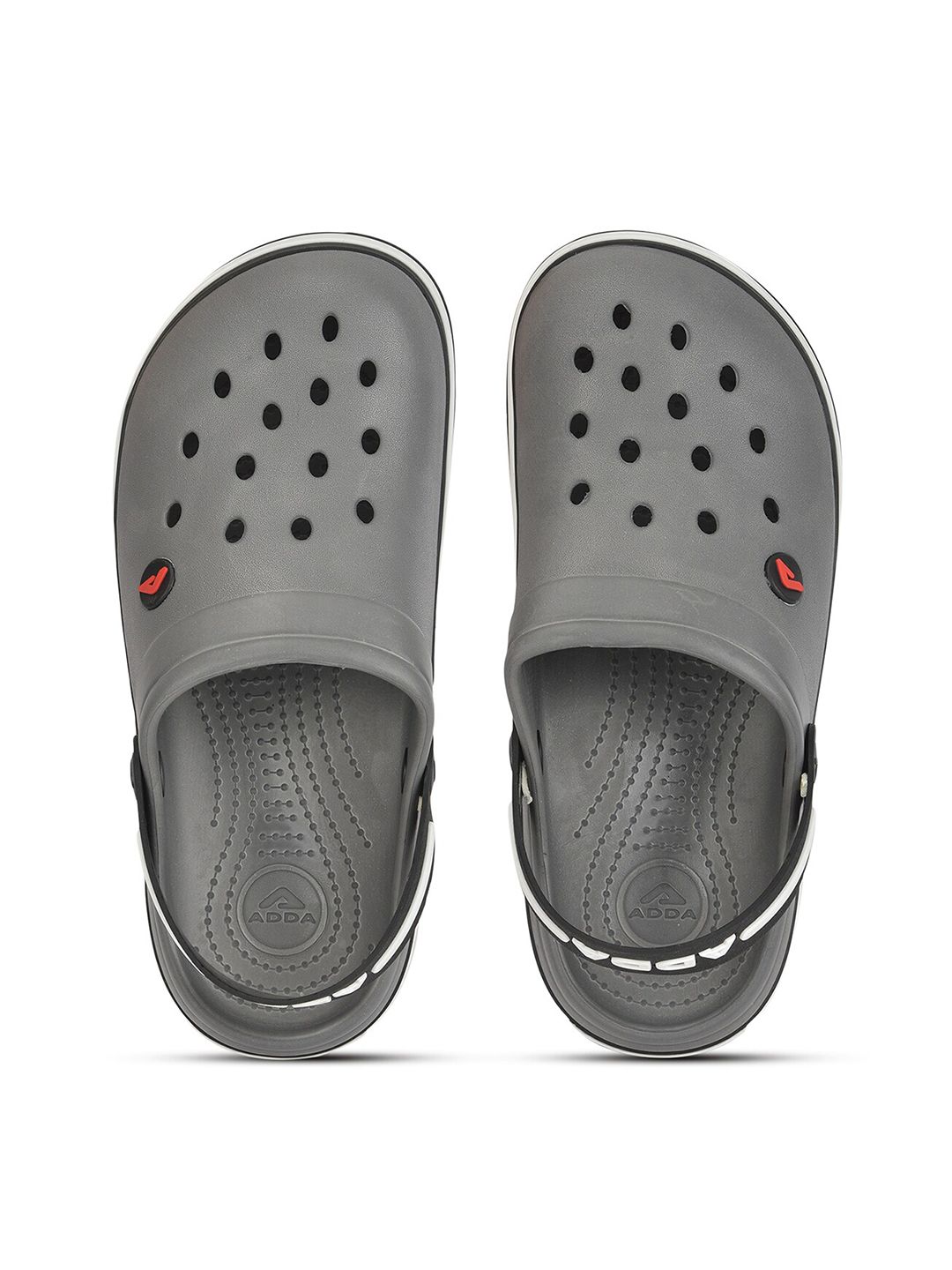 Adda Men Grey & Black Clogs