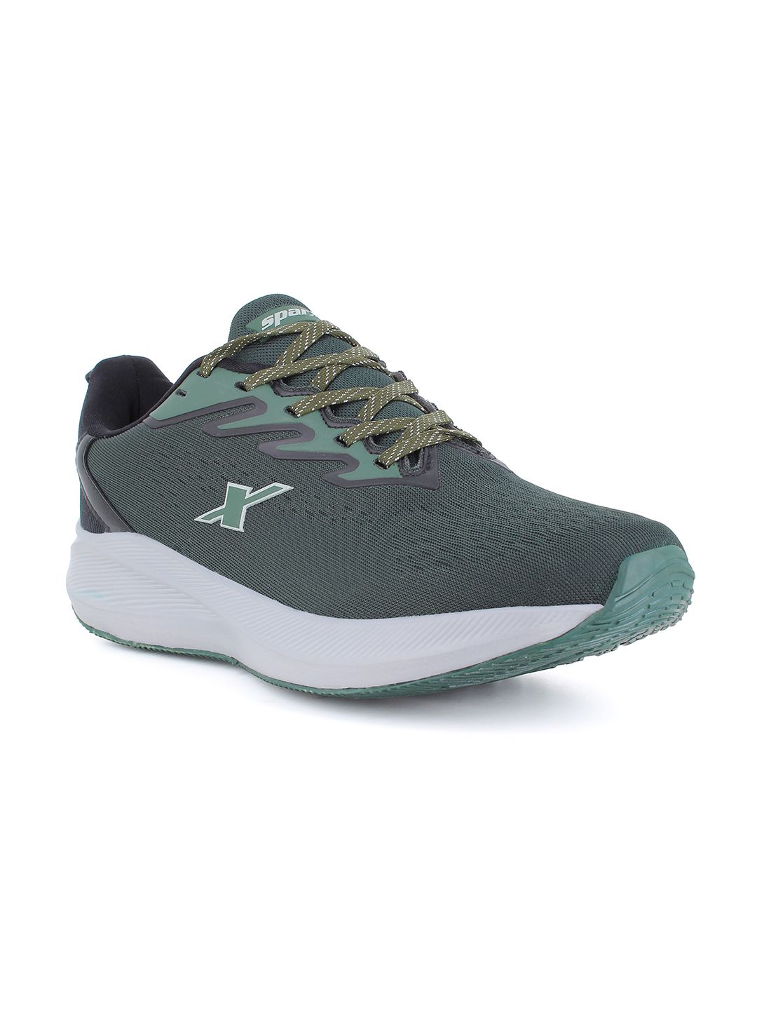 Sparx Men Green Mesh Running Non-Marking Shoes