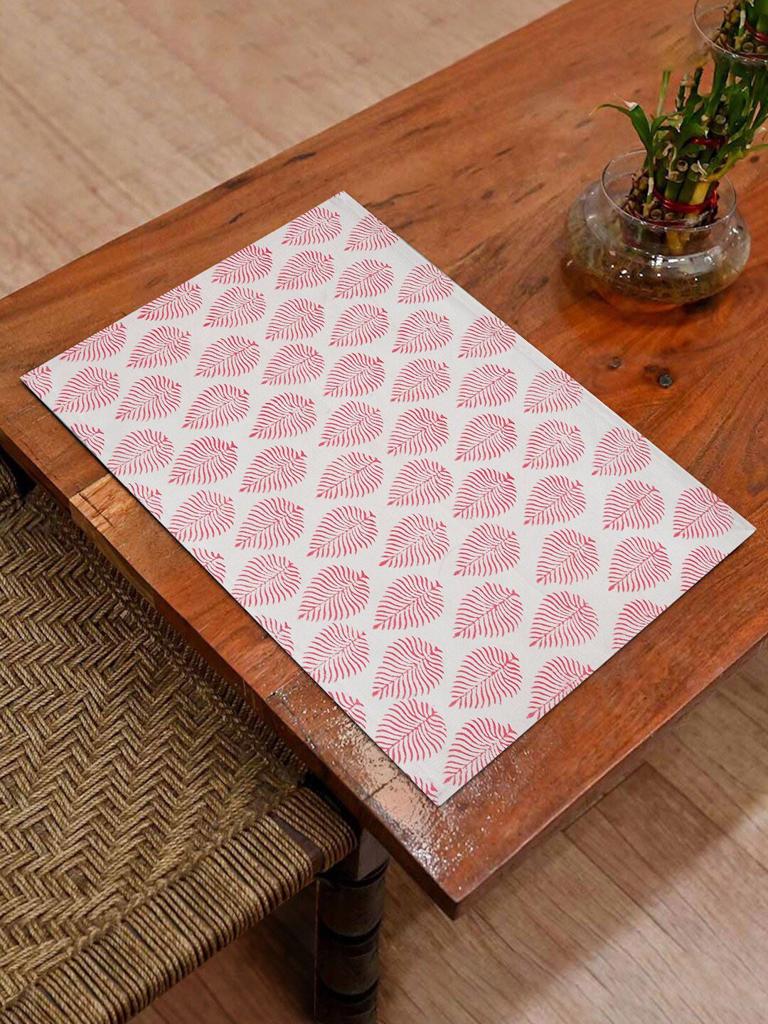EK BY EKTA KAPOOR Pack of 2 Off White Printed Cotton Table Mats Price in India
