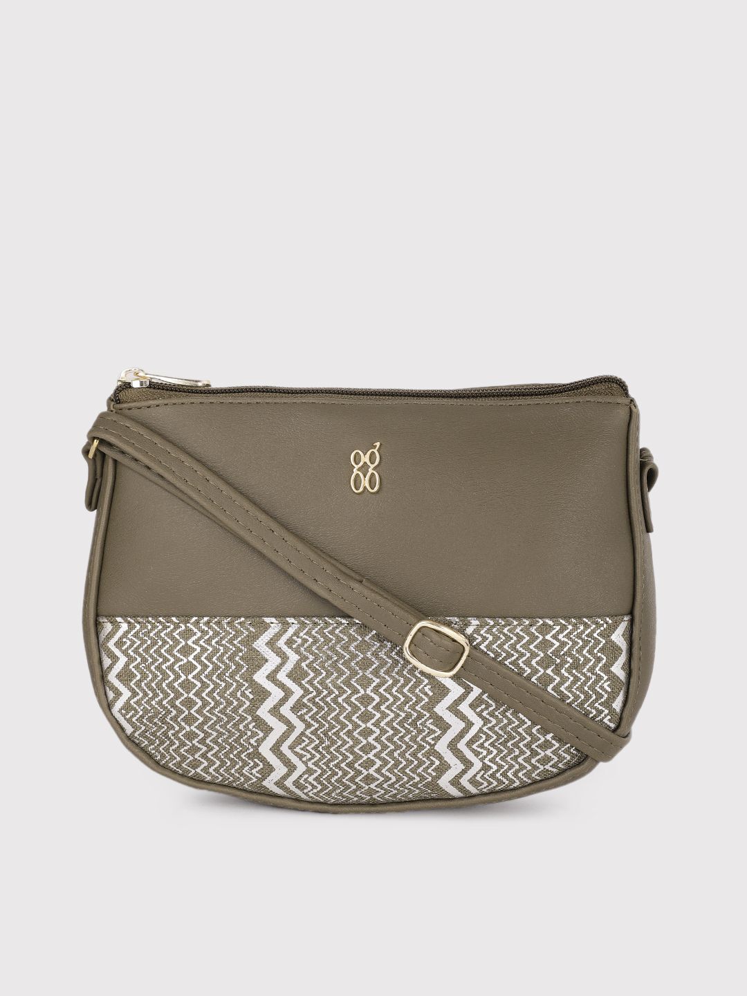 Baggit Green Printed Structured Sling Bag Price in India