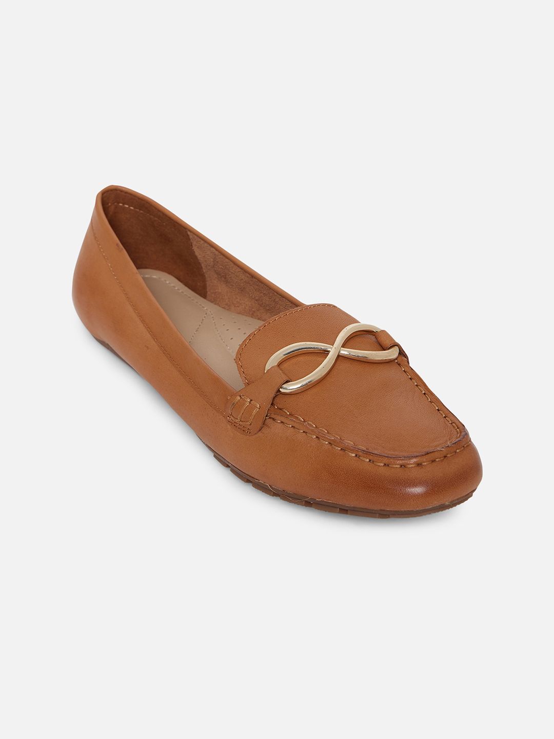 ALDO Women Brown Leather Slip-on Loafers Price in India