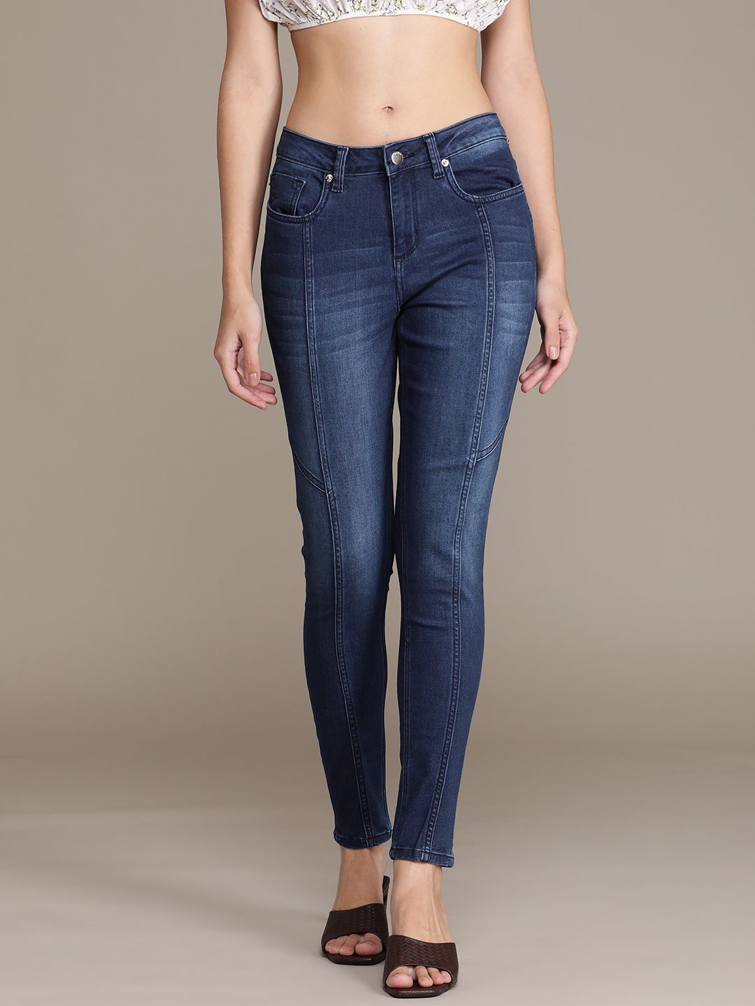 bebe Women Indigo Blue Denim Daze Super Skinny Fit Light Fade Stretchable Jeans Price in India