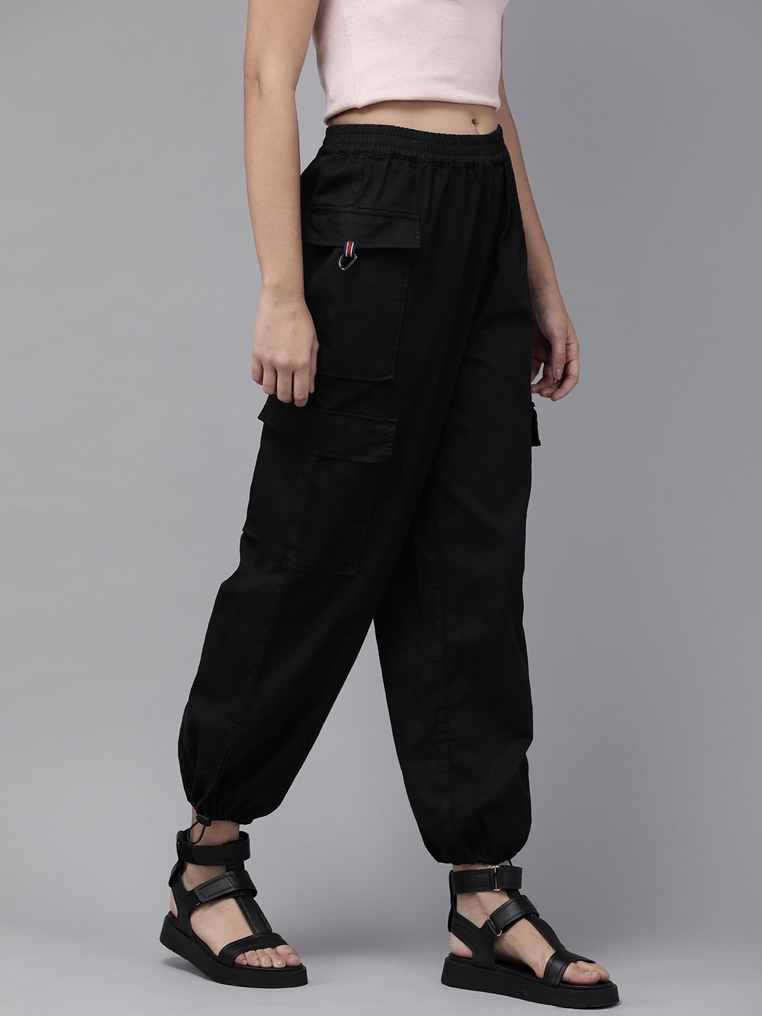 Roadster Women Black Solid Trousers Price in India