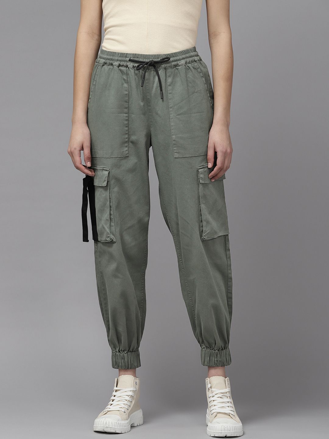 The Roadster Lifestyle Co. Women Regular Fit Cargo Trousers Price in India