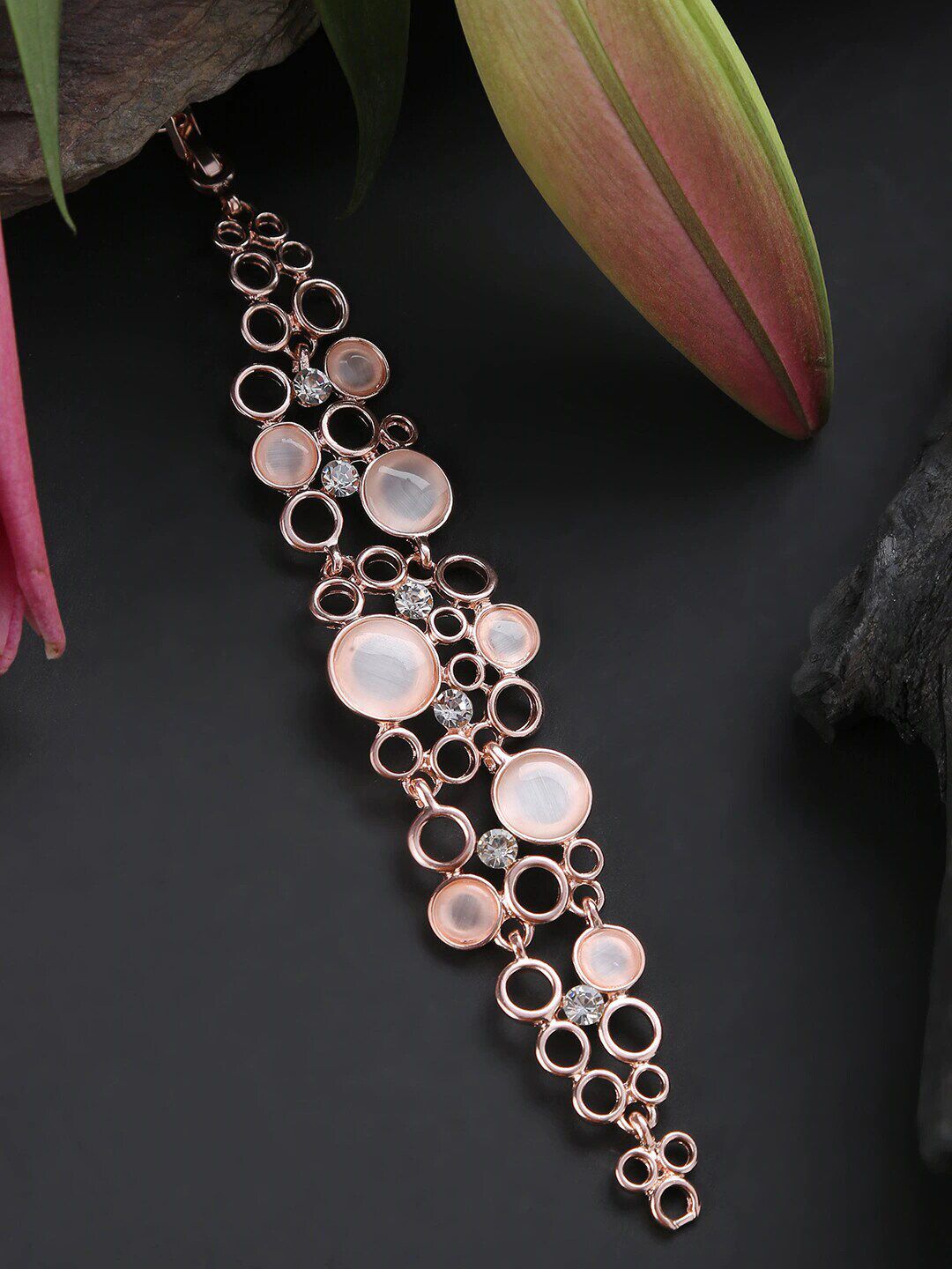 Jewels Galaxy Rose Gold-Plated Wraparound Bracelet Price in India
