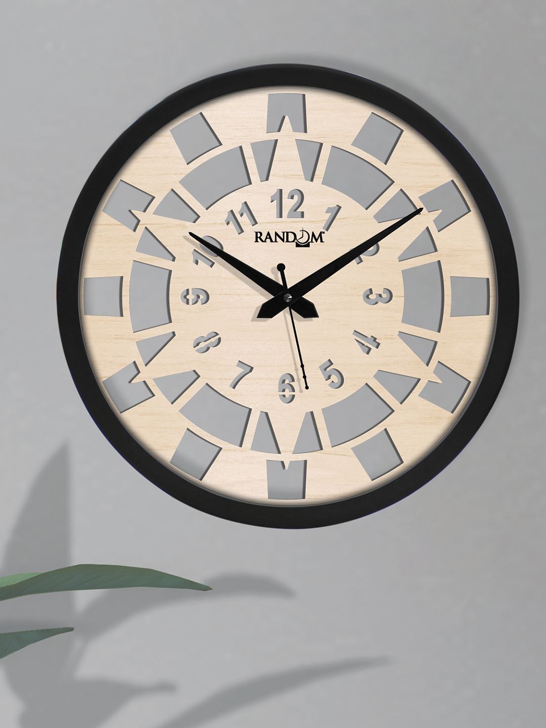 RANDOM Cream-Coloured & Black Contemporary Wall Clock Price in India