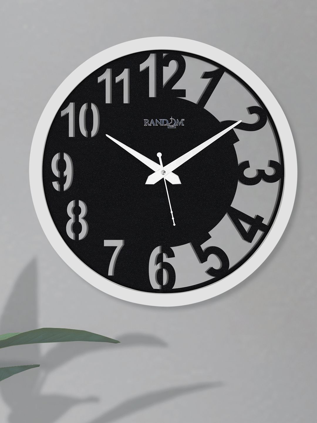 RANDOM Black & White Contemporary Wall Clock Price in India