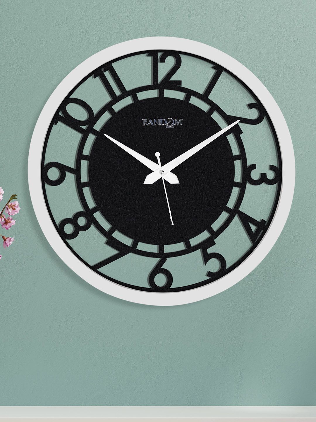 RANDOM Black & White Contemporary Wall Clock Price in India