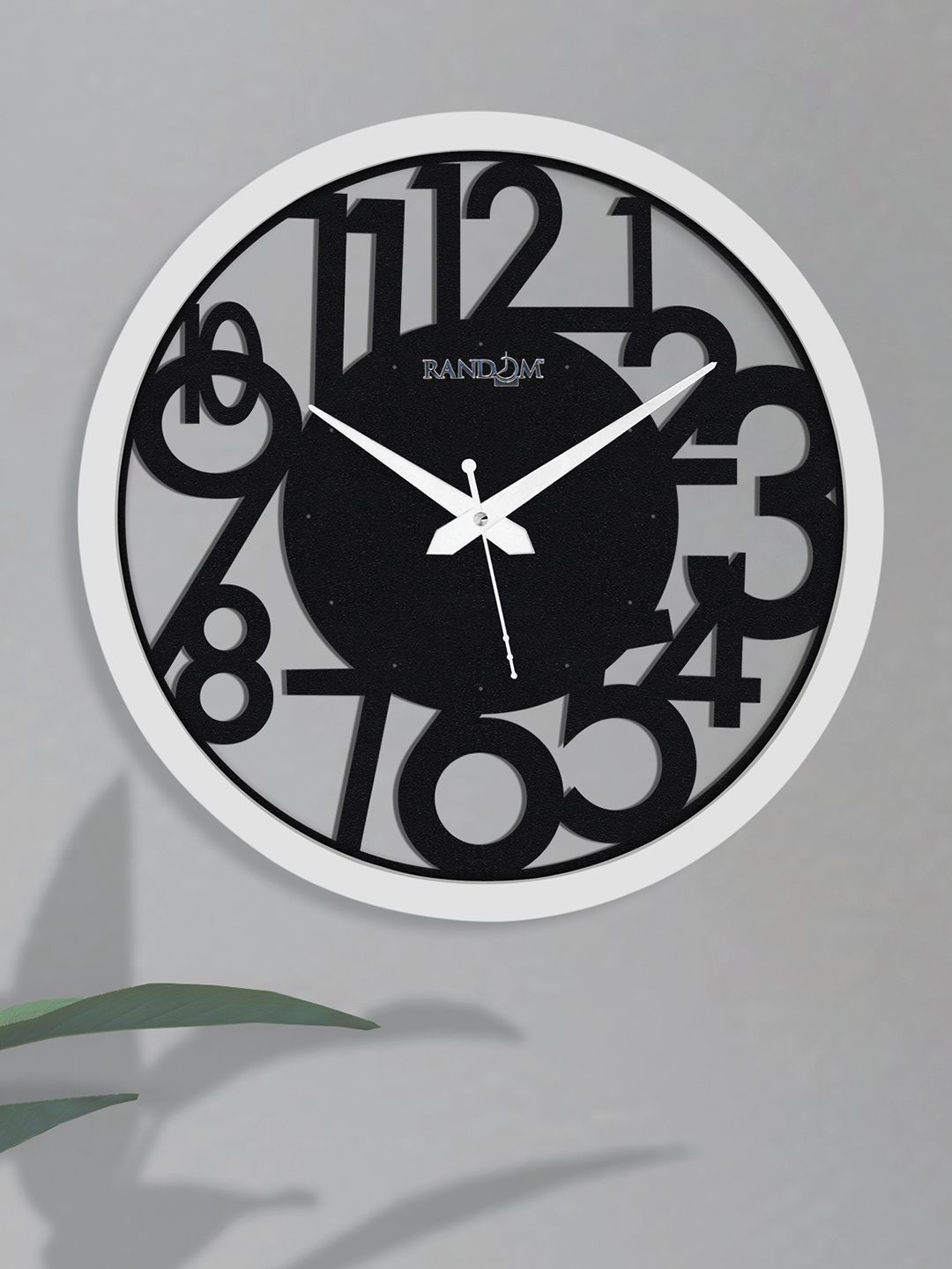 RANDOM Black & White Contemporary Wall Clock Price in India