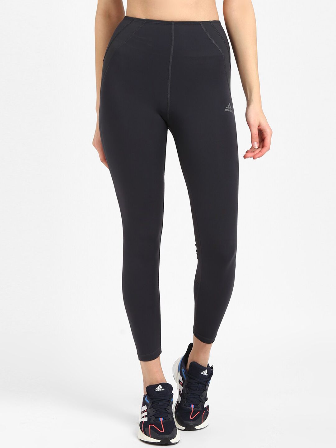 ADIDAS Women Grey Solid Training Or Gym Sports Tights Price in India