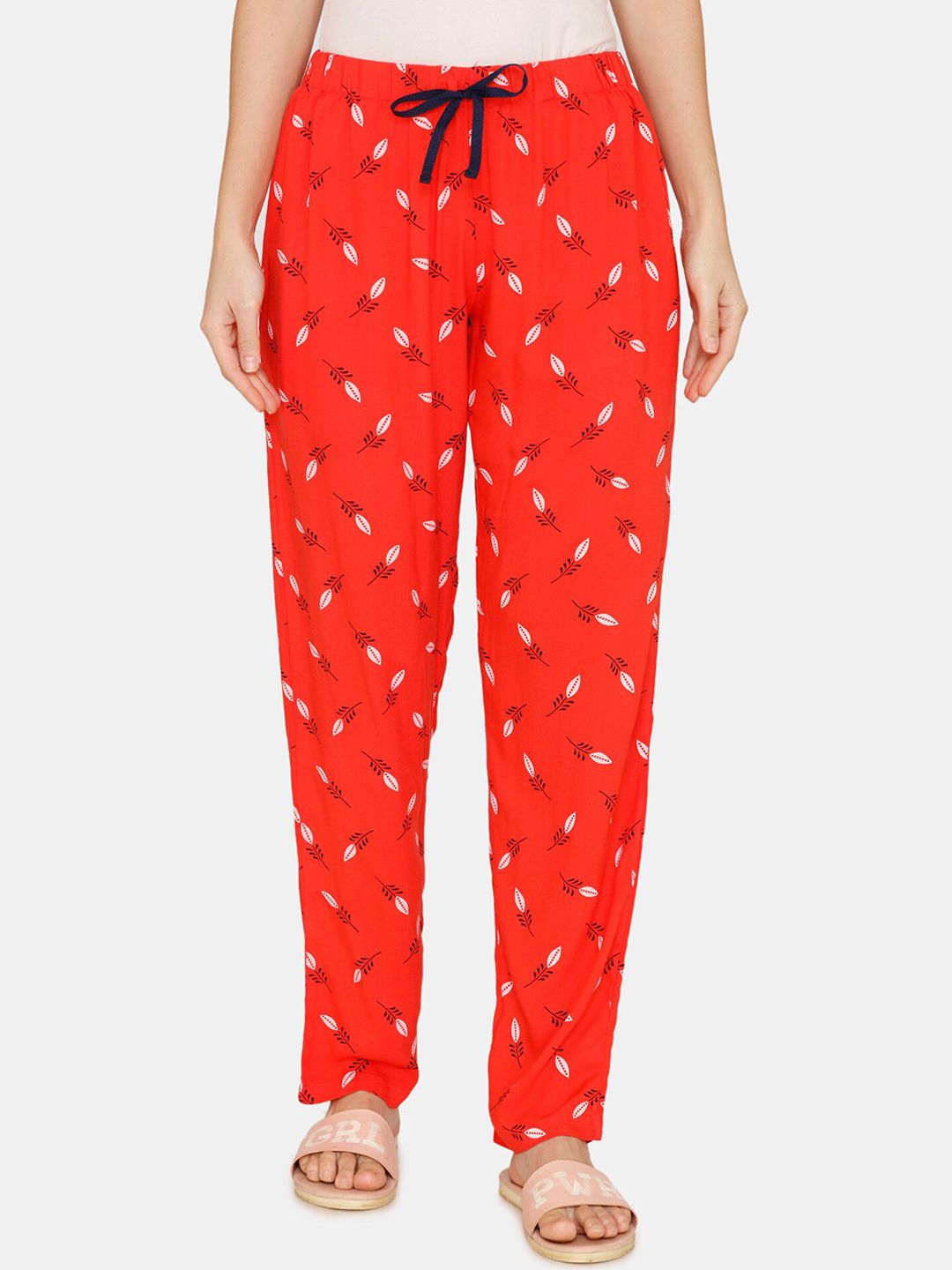 Coucou by Zivame Women Red Printed Lounge Pants Price in India