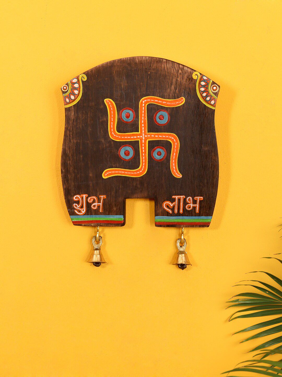 AAKRITI ART CREATIONS Brown 'Swastika' Hanging Board Wall Decor Price in India