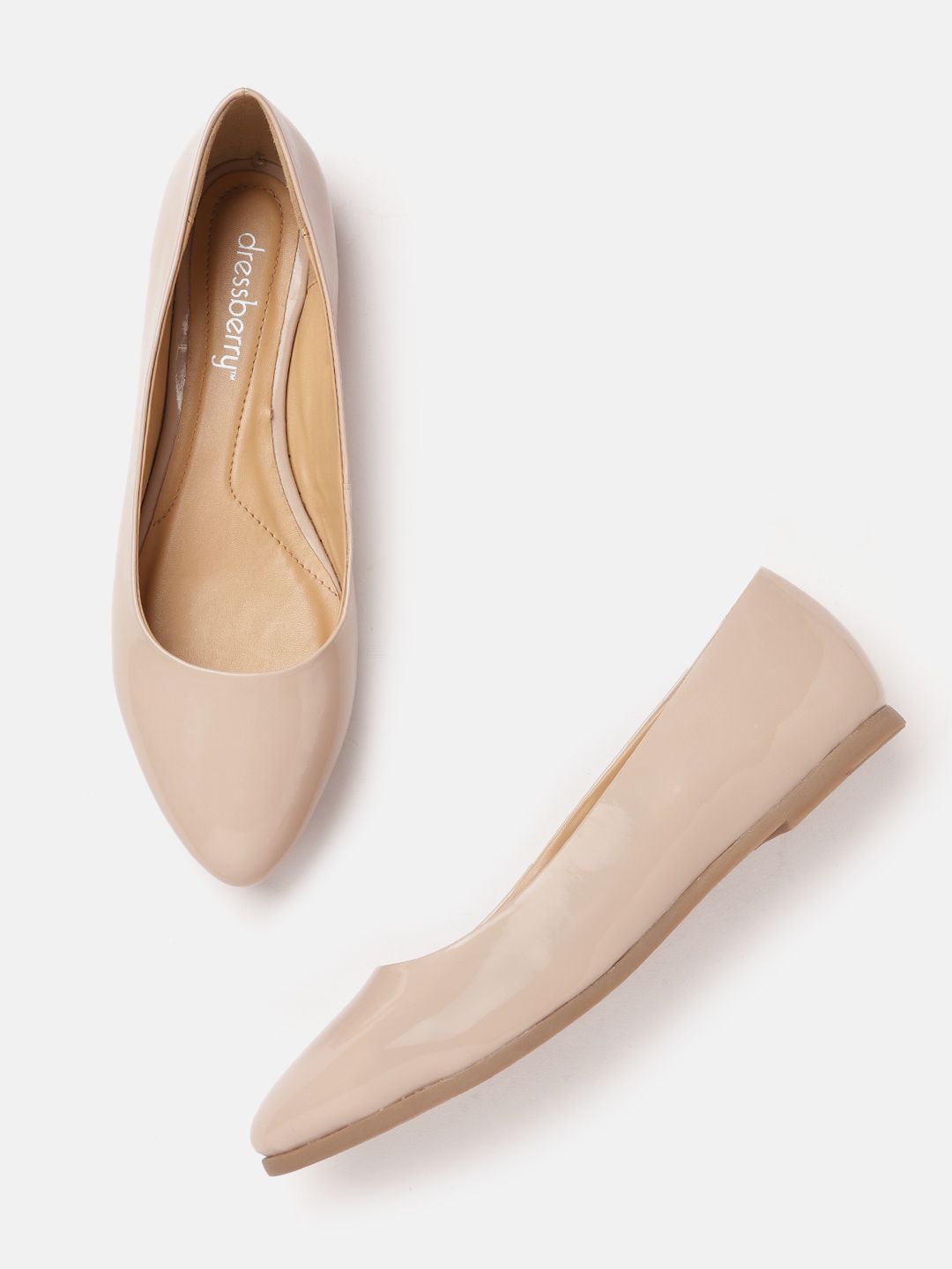 DressBerry Women Nude-Coloured Solid Ballerinas Price in India