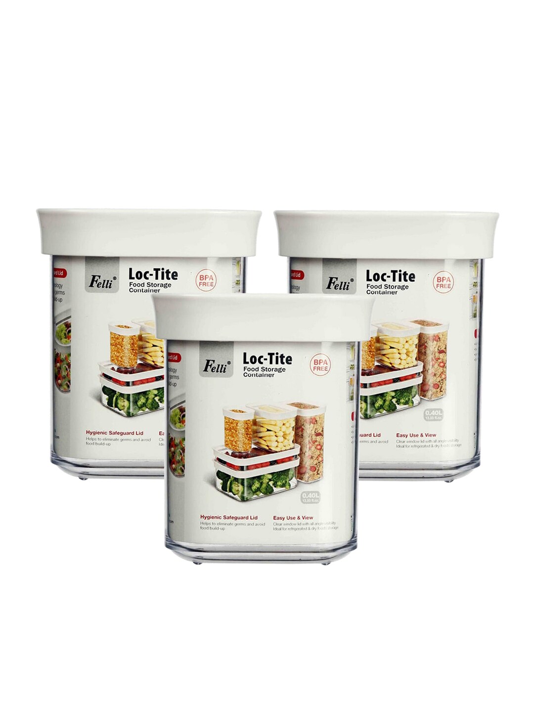 Felli Set Of 3 Transparent Airtight Food Storage Containers Price in India