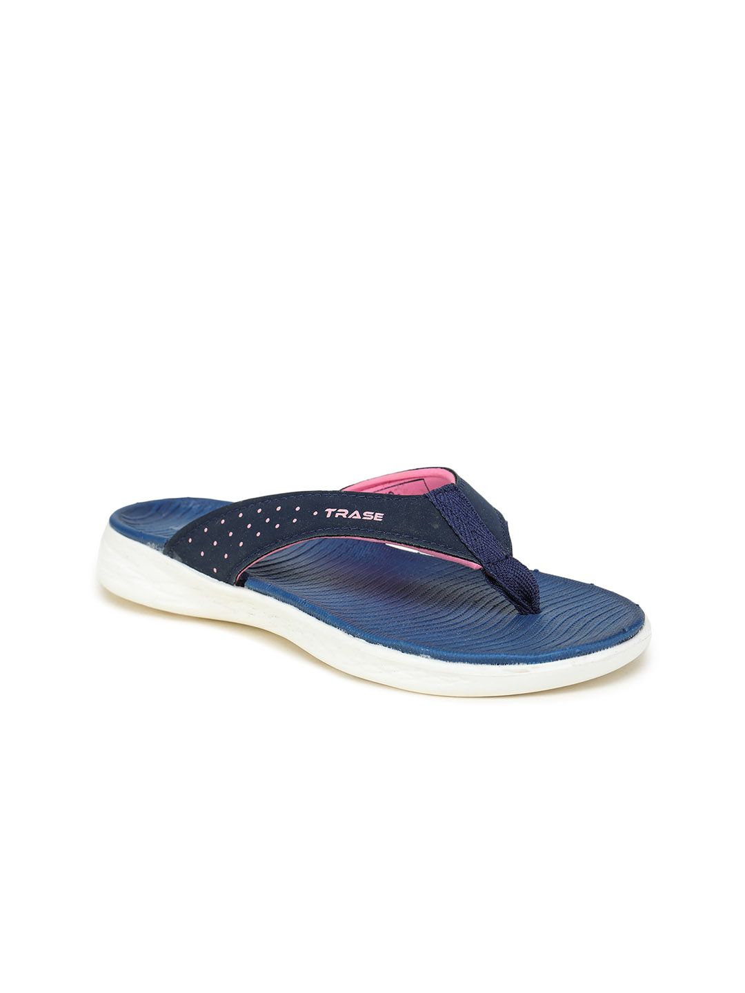 TRASE Women Navy Blue Thong Flip-Flops Price in India