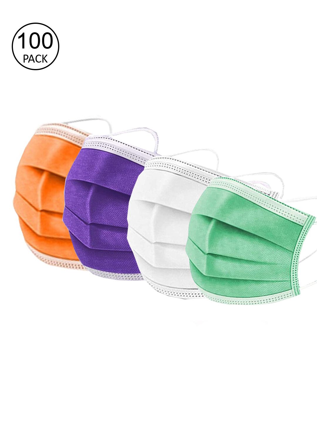 Swiss Design Unisex Assorted 3-Ply Surgical Mask Pack Of 100 Price in India