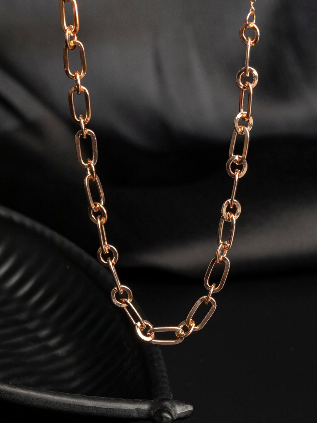 PRITA Rose Gold-Plated Brass Link Statement Necklace Price in India