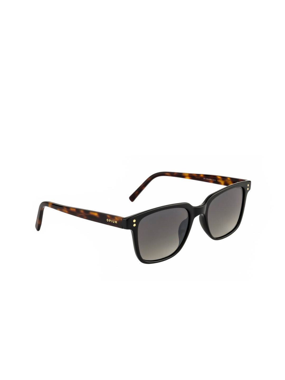 OPIUM Men Olive Green Lens & Black Square Sunglasses with UV Protected Lens