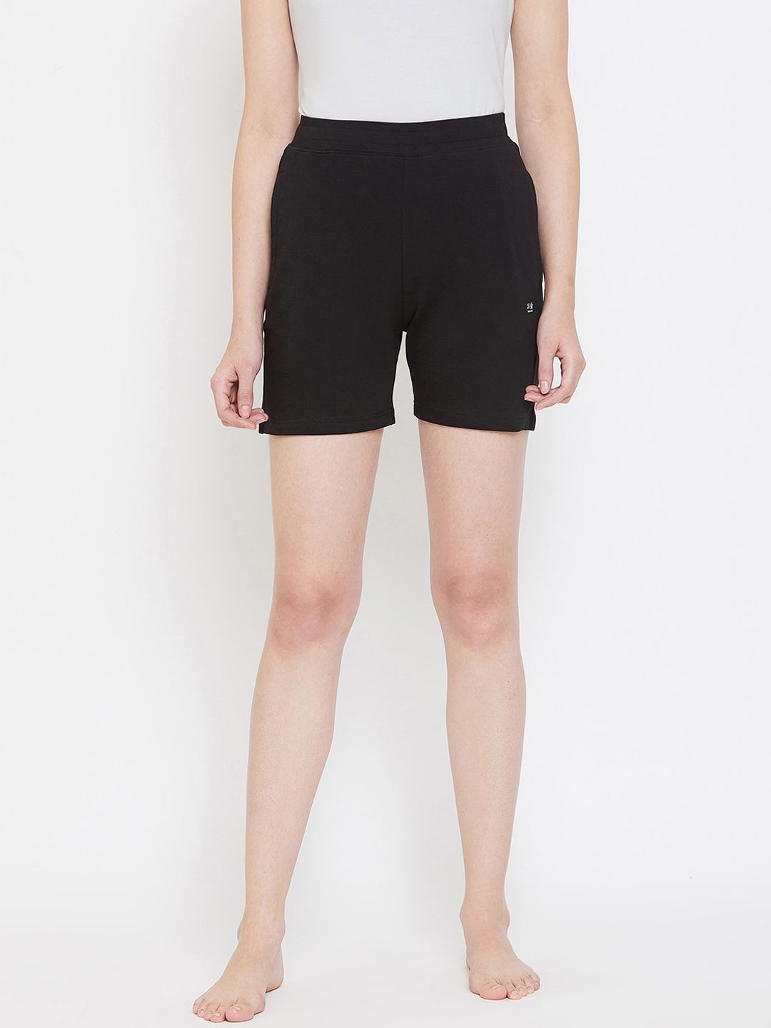 Okane Women Black Cotton Lounge Shorts Price in India