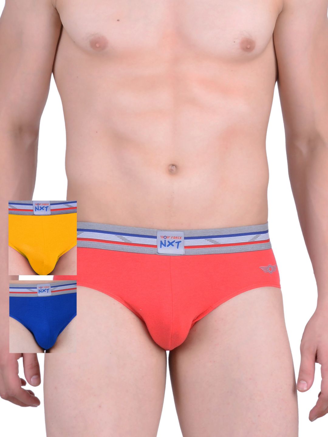 Force NXT Pack Of 3 Men Super Combed Cotton Modal Four Way Stretch Brief