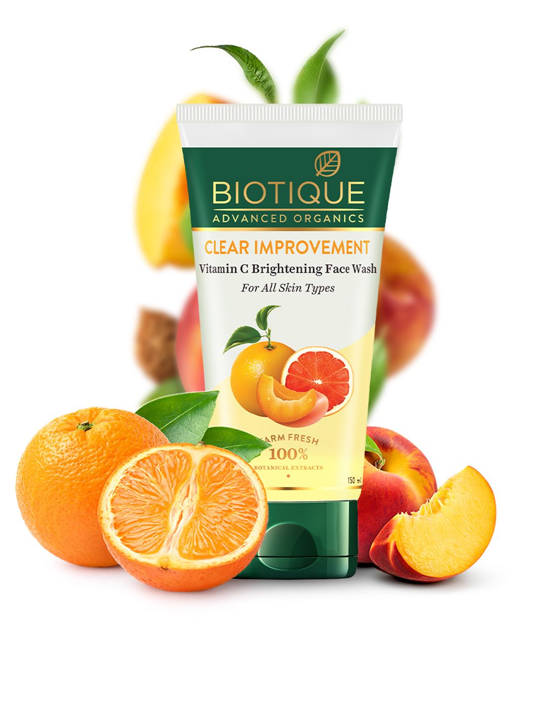 Biotique Biotique Clear Improvement Vitamin C Brightening Face Wash with Peach & Tangerine - 150 ml