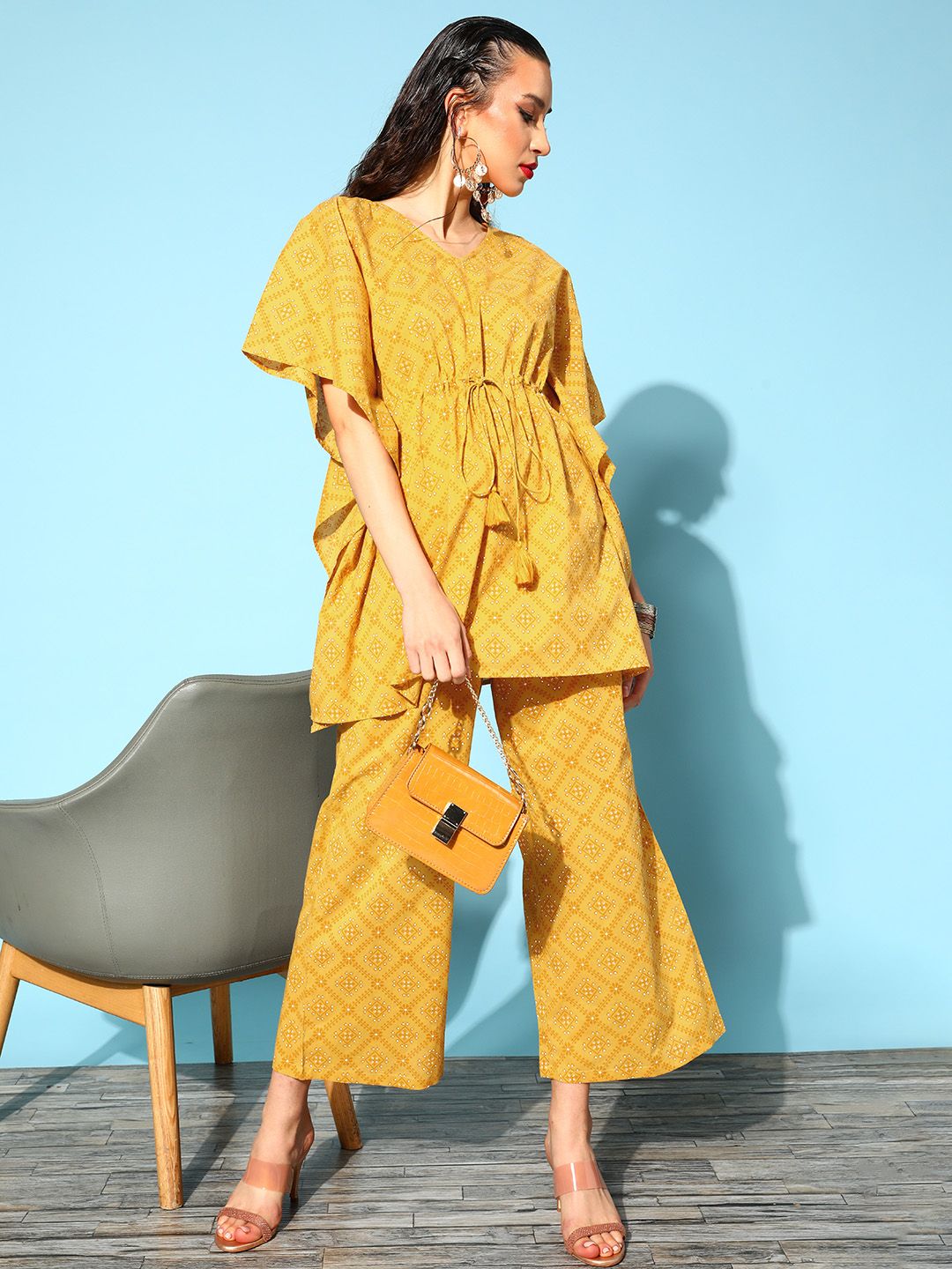 Anouk Ethnic Motifs Pure Cotton WFH Co-Ords Kurta Set