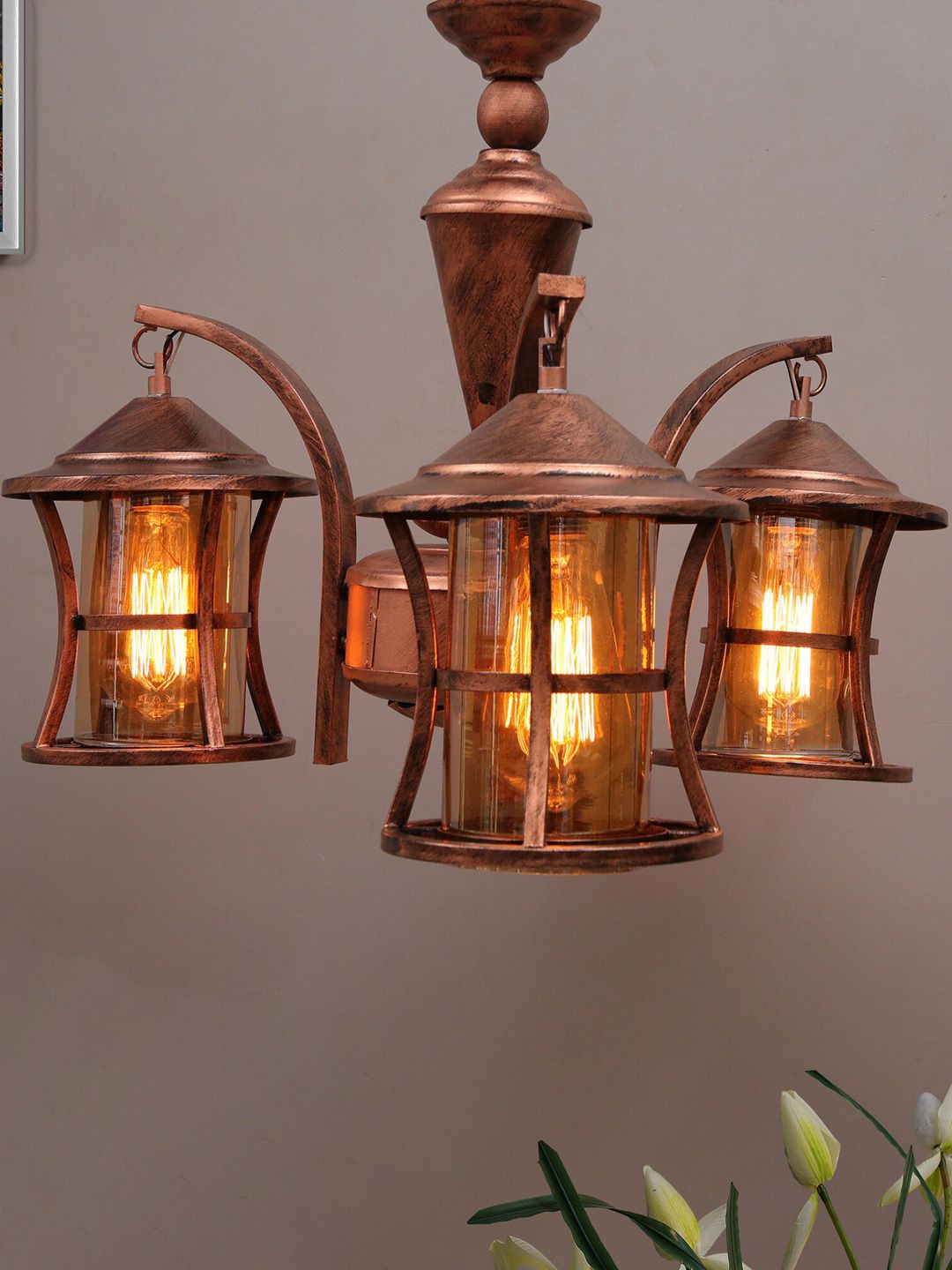 Homesake Copper Oil Rubbed Antique Vintage Chandelier Ceiling Lamp Price in India