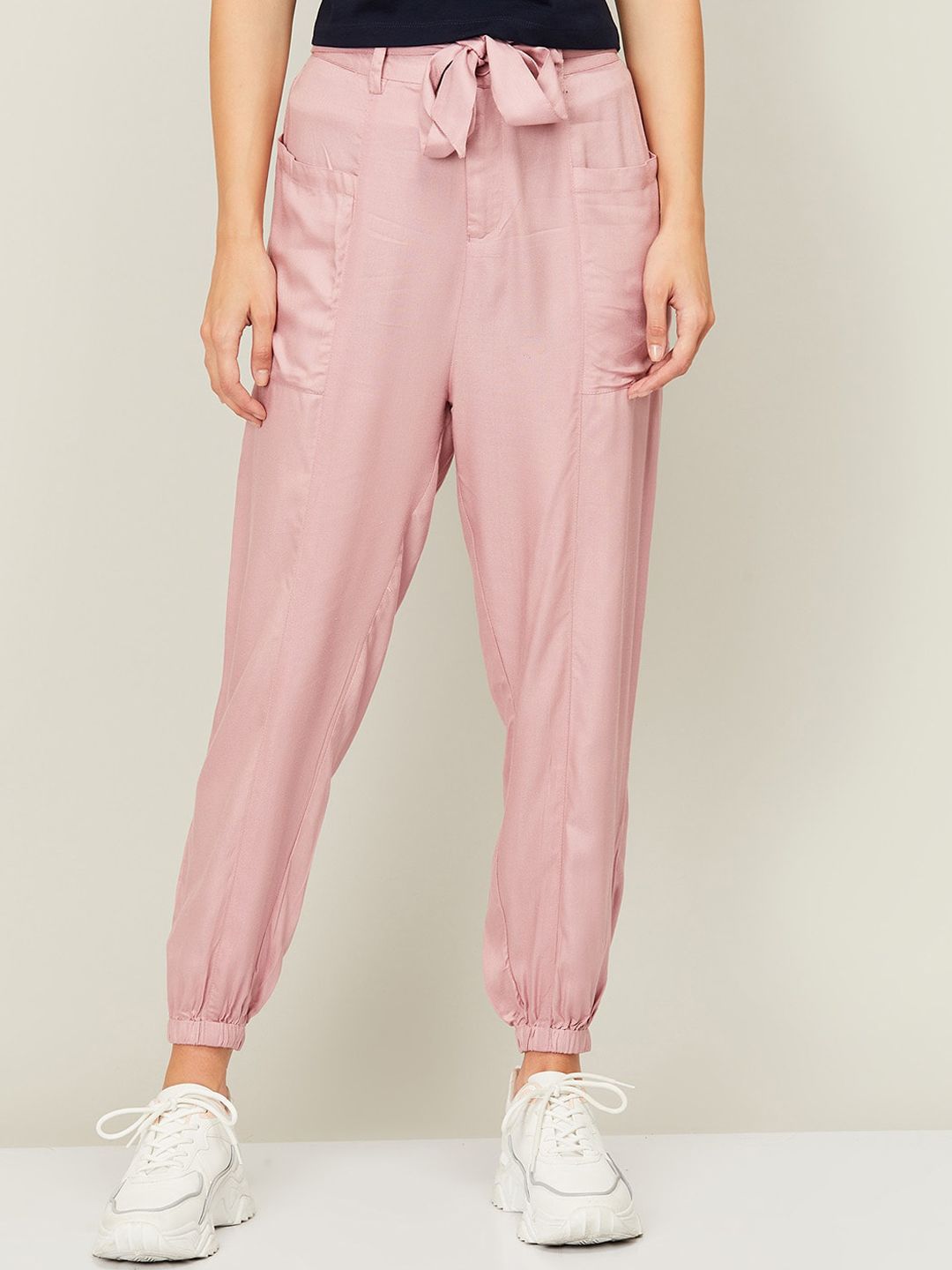 Ginger by Lifestyle Women Pink Joggers Trousers Price in India